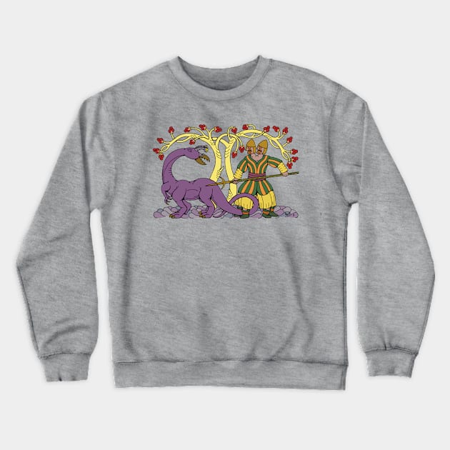 Hunting the Queegiog Weird Sci-Fi Art Crewneck Sweatshirt by AzureLionProductions